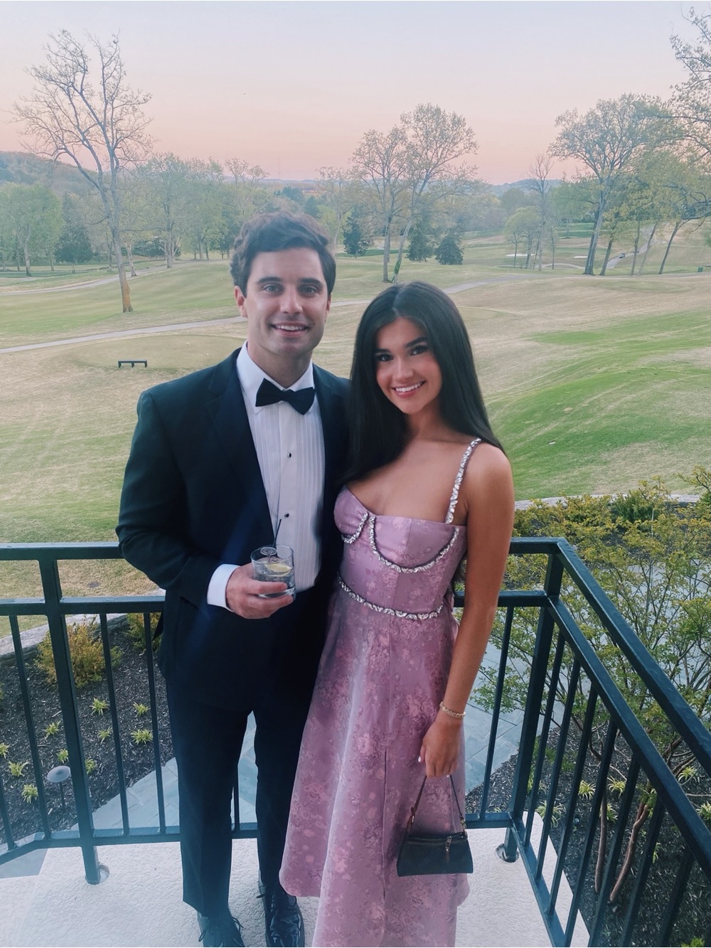 V. Chapman Lavender Pink Beaded Strappy Evening Dress